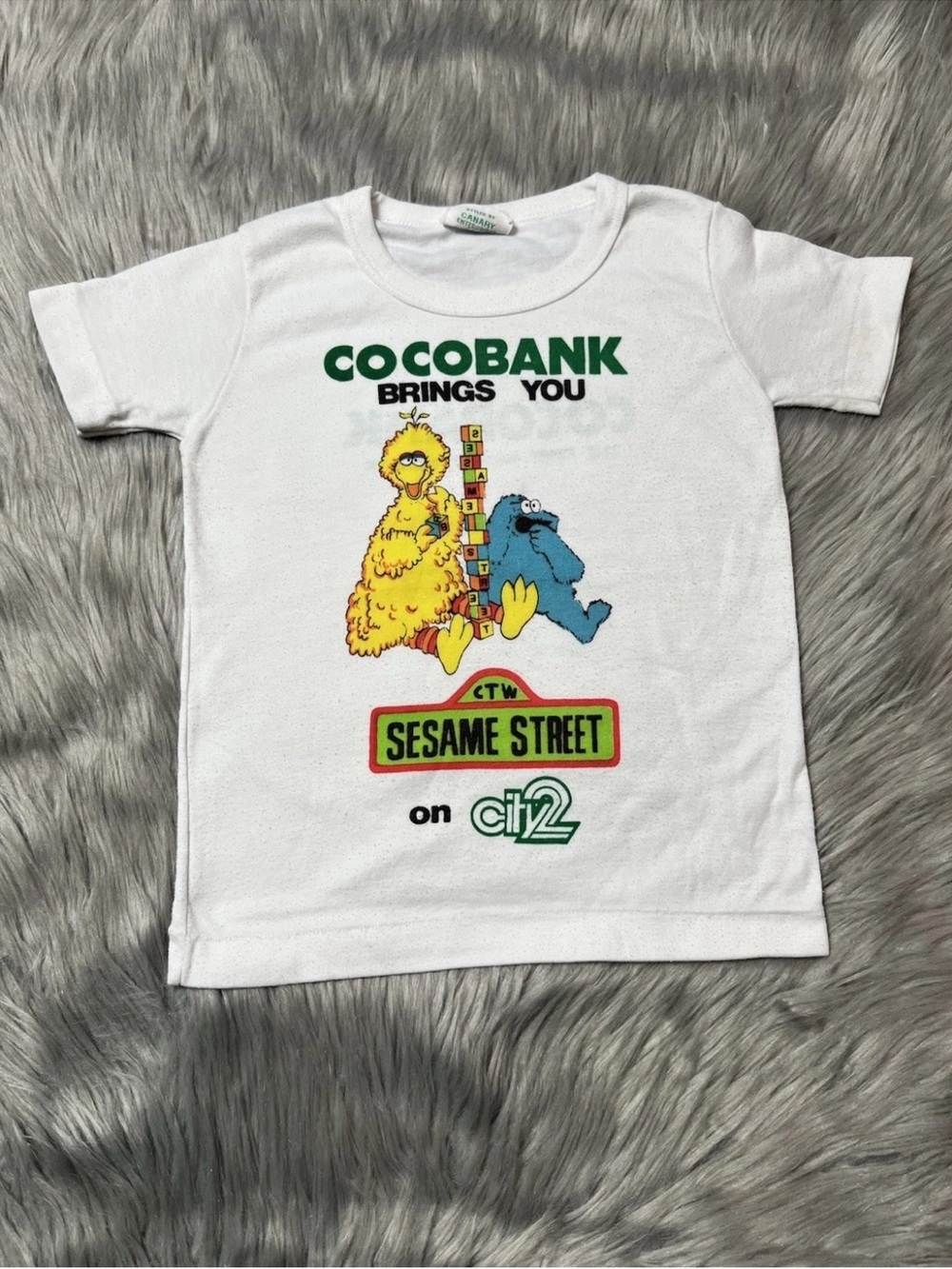 Vintage 80s Baby Shirt Cocobank City 2 Sesame Street